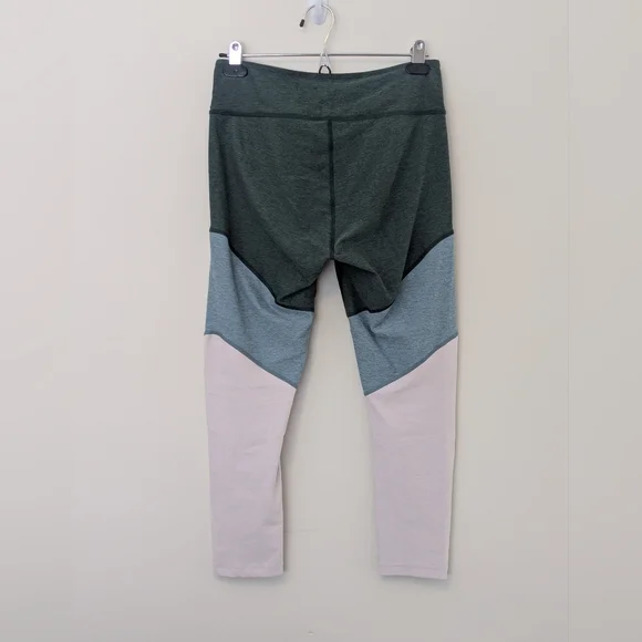Outdoor Voices Colorblock Green Blue White Stretchy 7/8 Springs Leggings M - Picture 4 of 6